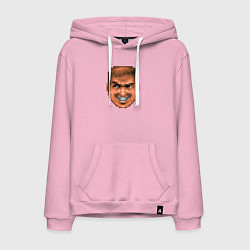 Толстовка-худи хлопковая мужская Doom Guy Happy Face, цвет: светло-розовый