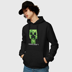 Толстовка-худи хлопковая мужская MINECRAFT, цвет: черный — фото 2