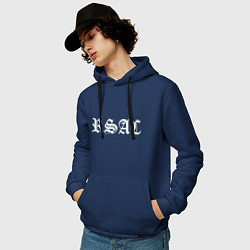 Толстовка-худи хлопковая мужская RSAC logo, цвет: тёмно-синий — фото 2
