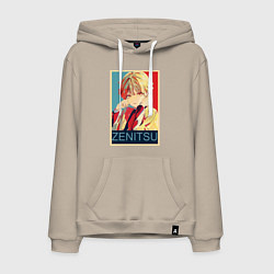 Толстовка-худи хлопковая мужская Зеницу Агацума, цвет: миндальный
