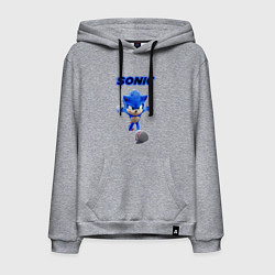 Толстовка-худи хлопковая мужская SONIC, цвет: меланж