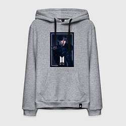 Толстовка-худи хлопковая мужская BTS Black Swan, цвет: меланж