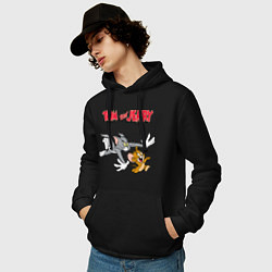 Толстовка-худи хлопковая мужская Tom & Jerry цвета черный — фото 2