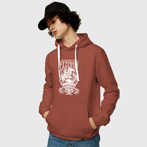 Мужская толстовка-худи Сергей Есенин / Кирпичный – фото 3
