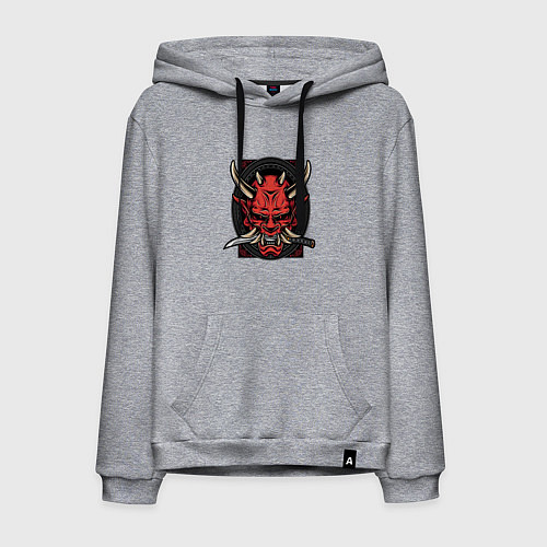 Мужская толстовка-худи МАСКА РОНИНА / Меланж – фото 1