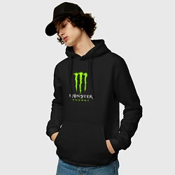 Толстовка-худи хлопковая мужская MONSTER ENERGY, цвет: черный — фото 2