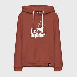 Толстовка-худи хлопковая мужская The Dogfather - пародия, цвет: кирпичный