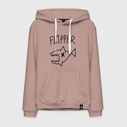 Толстовка-худи хлопковая мужская Nirvana Flipper, цвет: пыльно-розовый