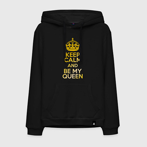 Мужская толстовка-худи Keep Calm & Be My Queen / Черный – фото 1