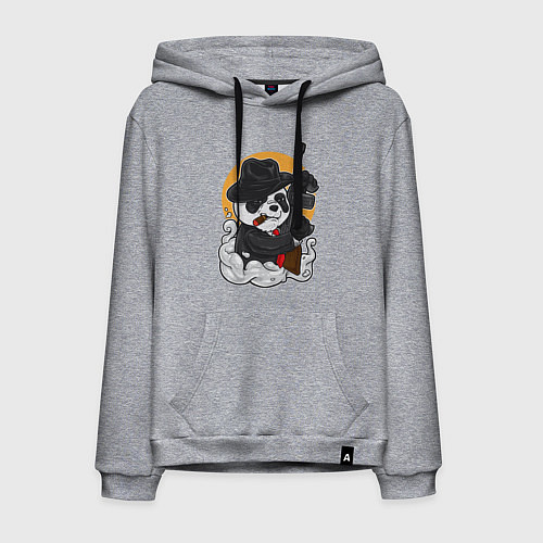 Мужская толстовка-худи Panda Gangster / Меланж – фото 1