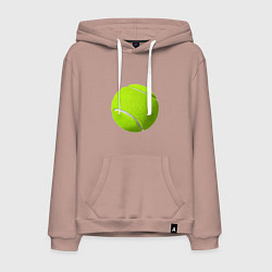 Толстовка-худи хлопковая мужская Теннис, цвет: пыльно-розовый