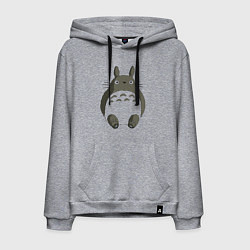 Толстовка-худи хлопковая мужская Тоторо с прозрачным пузиком, цвет: меланж