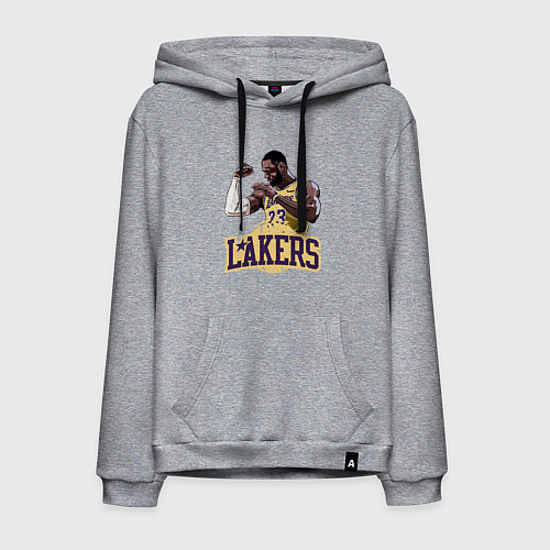 Мужская толстовка-худи LeBron - Lakers / Меланж – фото 1