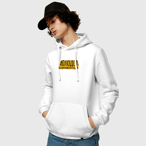 Мужская толстовка-худи Татарский богатырь / Белый – фото 3
