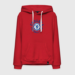 Толстовка-худи хлопковая мужская Chelsea FC, цвет: красный