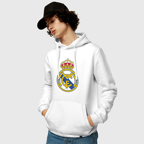 Мужская толстовка-худи Real Madrid FC / Белый – фото 3