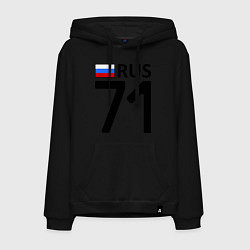 Толстовка-худи хлопковая мужская RUS 71, цвет: черный