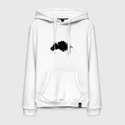 Толстовка-худи хлопковая мужская Angry Bull, цвет: белый