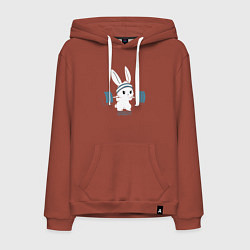 Толстовка-худи хлопковая мужская Физкульт - привет!, цвет: кирпичный