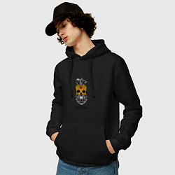 Толстовка-худи хлопковая мужская Hipster, цвет: черный — фото 2