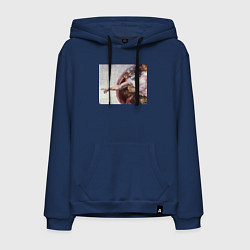 Толстовка-худи хлопковая мужская Искусство, цвет: тёмно-синий