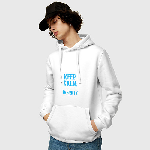 Мужская толстовка-худи Keep Calm Infinity / Белый – фото 3