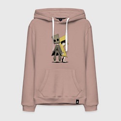 Толстовка-худи хлопковая мужская Little Nightmares, цвет: пыльно-розовый