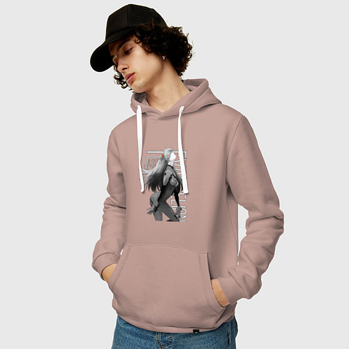 Мужская толстовка-худи Евангелион / Пыльно-розовый – фото 3