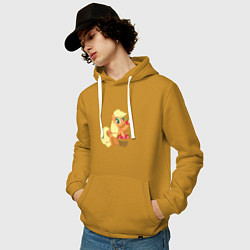 Толстовка-худи хлопковая мужская Applejack, цвет: горчичный — фото 2