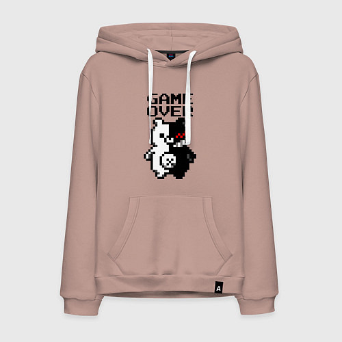 Мужская толстовка-худи MONOKUMA GAME OVER / Пыльно-розовый – фото 1