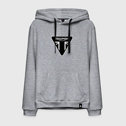 Толстовка-худи хлопковая мужская Triumph Мото Лого Z, цвет: меланж