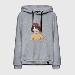 Толстовка-худи хлопковая мужская Милая аниме девочка в свитере, цвет: меланж