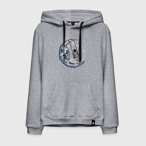 Мужская толстовка-худи На луне / Меланж – фото 1