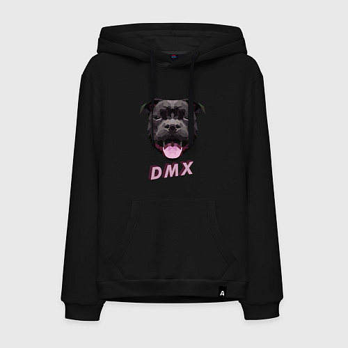 Мужская толстовка-худи DMX Low Poly Boomer Dog / Черный – фото 1