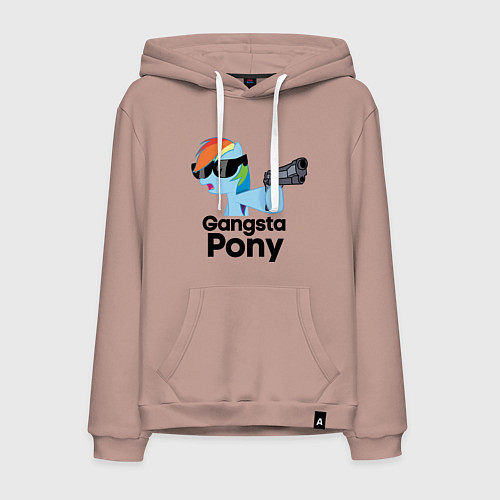 Мужская толстовка-худи Gangsta pony / Пыльно-розовый – фото 1