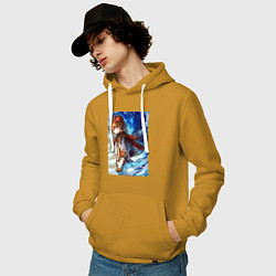 Толстовка-худи хлопковая мужская Tartaglia, цвет: горчичный — фото 2