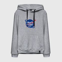Толстовка-худи хлопковая мужская Без паники, цвет: меланж