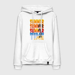 Толстовка-худи хлопковая мужская SUMMER TIME, цвет: белый