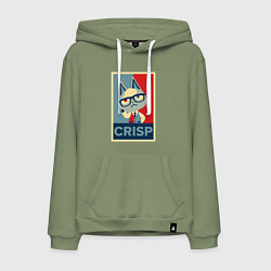 Толстовка-худи хлопковая мужская Crisp, цвет: авокадо