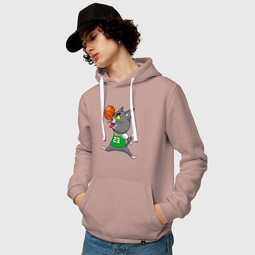 Мужская толстовка-худи Jordan Cat / Пыльно-розовый – фото 3