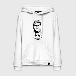 Толстовка-худи хлопковая мужская Ronaldo Manchester United Portugal, цвет: белый