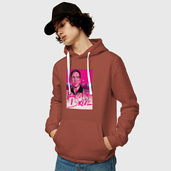 Толстовка-худи хлопковая мужская Драйв фильм, цвет: кирпичный — фото 2