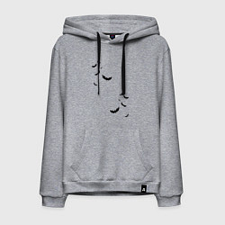 Толстовка-худи хлопковая мужская Летучие мыши, цвет: меланж
