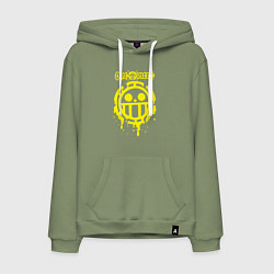 Толстовка-худи хлопковая мужская Пираты Сердца One Piece, цвет: авокадо