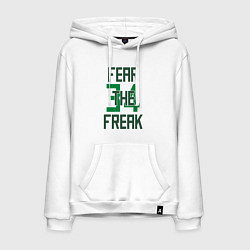 Толстовка-худи хлопковая мужская Fear The Freak 34, цвет: белый