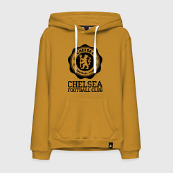 Толстовка-худи хлопковая мужская Chelsea FC: Emblem, цвет: горчичный