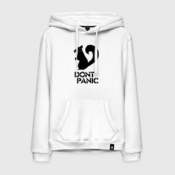 Толстовка-худи хлопковая мужская Dont panic black, цвет: белый