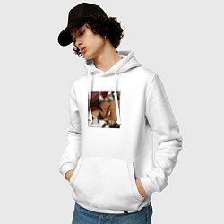 Толстовка-худи хлопковая мужская Fight That Star, цвет: белый — фото 2