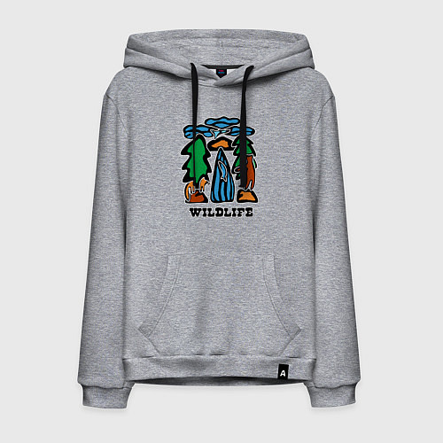 Мужская толстовка-худи Дикая жизнь / Меланж – фото 1