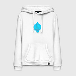 Толстовка-худи хлопковая мужская Ракета, цвет: белый